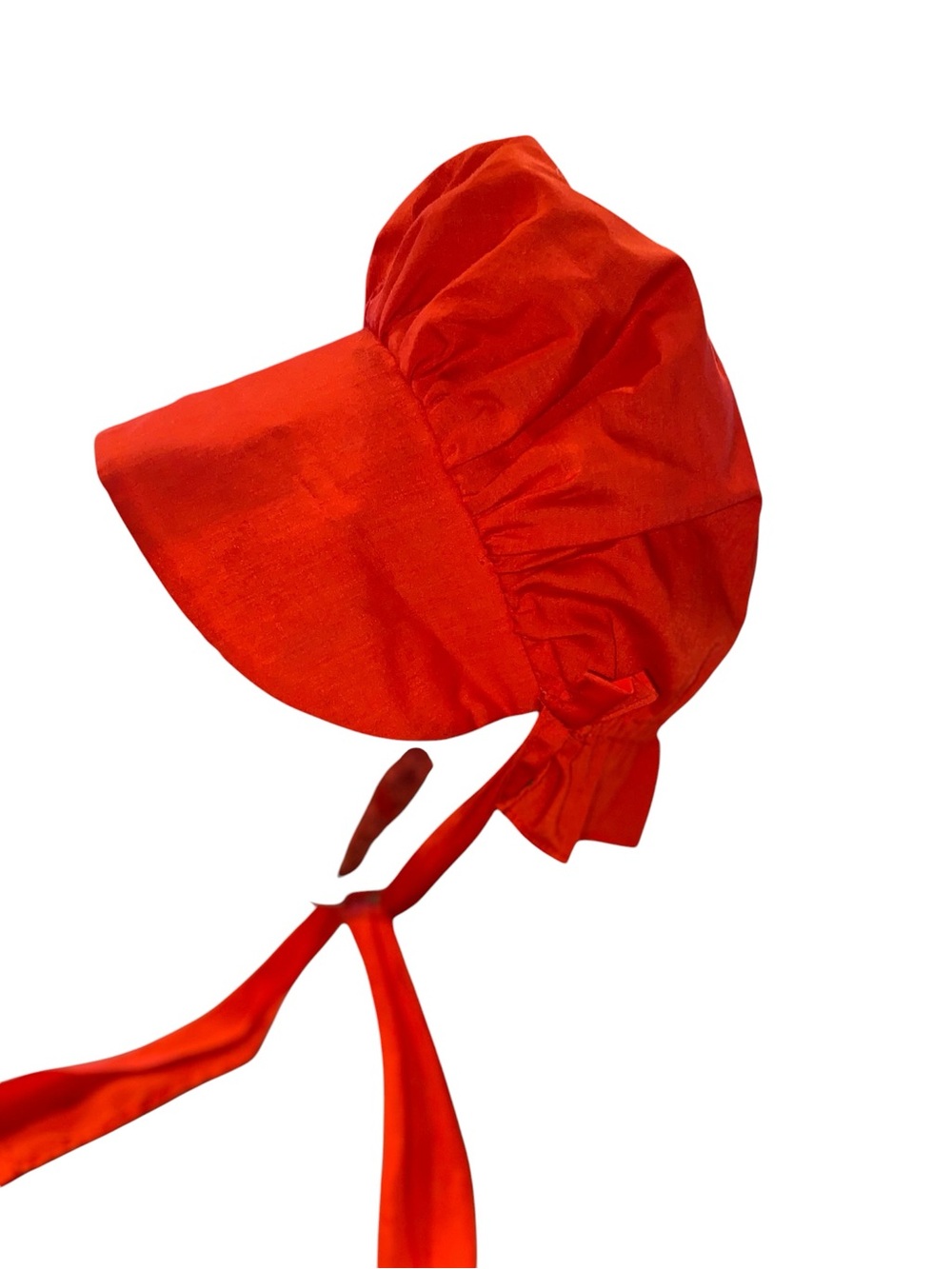Vintage Kids red bonnet colonial Prairie costume hat southern heirloom sun hat - Picture 2 of 10
